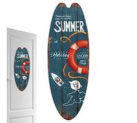 Hobngmuc Décoration Murale Planche de Surf en Bois | Décorations sur Le thème de la Plage,Métier décoratif Vintage d'art de Planche de Surf avec Le Texte et Le Crochet pour la Salle de Bains