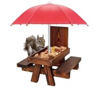 Hobngmuc Mangeoires à Écureuils d'Extérieur | Bois Résistant aux Intempéries - Mangeoire Écureuil Table de Pique-Nique - pour Oiseau Cour Jardin