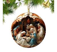 Hobngmuc Ornement de Crèche de Noël - Ornement De Noël Traditionnel Crèche | Artisanat Traditionnel de Pendentif Finement Sculpté - Cadeau Famille Amis