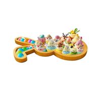 Hobngmuc Plateau de Pâques en bois - récipient divisé en bois naturel - Plat de service en forme de lapin, pour pistaches, pastèques, collations, bonbons, fruits, noix, voyage, Noël, anniversaire