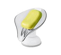 Hobngmuc Porte-Savon en Forme de Feuille | Porte-Savon en Forme de Feuille | Porte-Savon Transparent Non perforé avec Auto-vidange et Ventouse pour Douche, Salle de Bain, évier de Cuisine