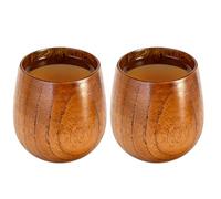 Hobngmuc Tasse À Café En Bois - 2 Tasses En Bois Pour Boissons,Mug À Boire Artisanal,Pour La Salle À Manger, Le Café, Le Comptoir, Le Thé, L'Espresso, Le Latte, Le Vin, Le Lait, Les Fêtes Et La