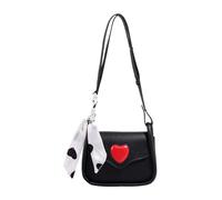 Hobo Sacs en cuir pour femme - Matériau PU, blanc, noir et rose | sac fourre-tout rétro avec motif cœurs, sangle réglable, petite pochette, parfait pour un anniversaire et Noël, Noir , Refer to