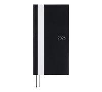 Hobonichi Techo 2026 Weeks - Ligne blanche : noir (anglais, grand et mince, début janvier)