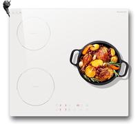Hobsir 60CM Plaque Induction 3 Feux Blanche avec Prise y Booster, 3500W