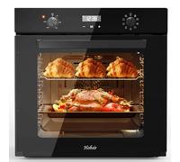 Hobsir Four électrique Encastré, 60cm Four, Grande Capacité 60L, 9 Fonctions de Cuisson, Convection 250°C, 120-Min Minuterie, Four Encastrable 2.2kW, Boutons de Commande