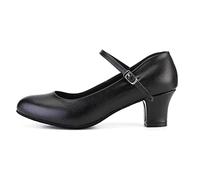 HOBTEC Chaussures de caractère à Bride à la Cheville, Chaussures de Danse de Salon for Femmes, Danse de Salsa Latine(37 EU)