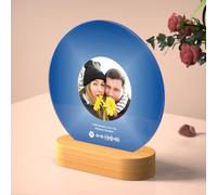 HOBULL Plaque Spotify Personnalisé avec Photo Musique, Disque Vintage Design Spotify Plaque Photo Acrylique, Cadre Photo Spotify Personnalisée Cadeaux pour les Anniversaires Saint-Valentin Noël