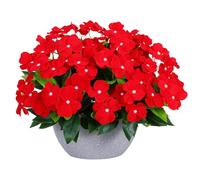Hobyhoon Lot de 4 impatiens artificiels pour extérieur, bouquet de fleurs artificielles sans vase en soie pour jardin, décoration d'intérieur, tombes