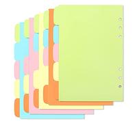 hocadon 25 feuilles A5 Intercalaires Colorés, Feuille de Papier pour Séparateurs A5, Séparateurs Registre avec 6 Trous pour Planificateur de Carnet, 5 Couleurs(21 * 14cm)