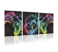 hocadon 3 pièces Affiche de Jeu avec Cadre Poster Gaming Graffiti Gaming Decoration Murale 40x30cm Art Toile Peinture Photo pour Decoration Chambre Garcon Ado
