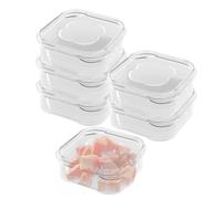 hocadon Meal Prep Lot de 6 Boîtes de Conservation de 350 ml avec Couvercle Petites Boîtes Carrées pour la Préparation et L'organisation, 12 x 12 x 4,5 cm