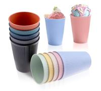 Hocadrv 10 Pièce Gobelet Plastique Reutilisable 450ML Gobelets Réutilisables Couleur Gobelet en Plastique Ensemble pour Cuisine Pique-nique Café Lait Thé Jus Cola(10 couleurs)