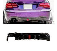 HOCAH Diffuseur de lèvre de becquet de Pare-Chocs arrière de Voiture pour BMW Série 3 E92 Coupé E93 Cabriolet M Sport 2007-2013 diffuseur arrière Noir Brillant ABS avec lumière