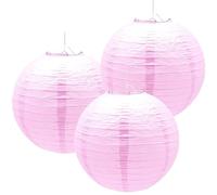 Hocansen 3 Pièces Lanterne en papier 12in Lanternes chinoises Lanterne en papier Rondes Lanternes suspendues Décoration (12in/Pink)