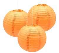 Hocansen 3 Pièces Lanterne en papier 12in Lanternes chinoises Lanterne en papier Rondes Lanternes suspendues Décoration(12in/Orange)