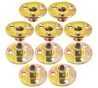 Hocansen Lot de 10 écrous à bride M10 en T avec trou Bavé rond Base Screw-in T-Nut Fixation de bride à trois trous pour appareils ménagers, meubles (M10/FL-LM)