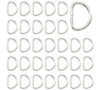 Hocansen Lot de 100 boucles en D - 15 mm - Argentées, argenté, 15