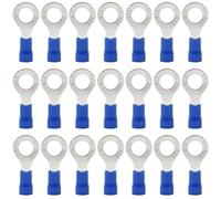 Hocansen Lot de 100 connecteurs à anneau M6 pour fils électriques isolés (UPR6/bleu)