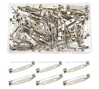 Hocansen Lot de 100 épingles à nourrice - 32 mm - Couleur argentée - Avec trous - Pour la fabrication de bijoux et le bricolage (32 mm/ZB-C)