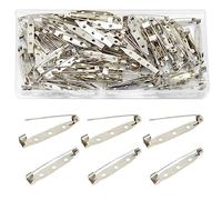Hocansen Lot de 100 épingles de sûreté 38 mm broches à barres pour badges en métal, épingles pour bricolage, attaches de broches, pour l'artisanat et la création de bijoux (38 mm/ZB-C)