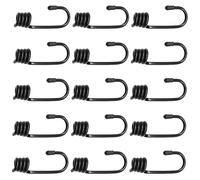 Hocansen Lot de 16 crochets en spirale de 9 mm, crochets en métal pour cordes élastiques noires, crochet élastique pour camping, fixation de couvertures (THJ/noir)