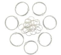 Hocansen Lot de 20 anneaux pour feuilles de 38 mm anneaux de reliure anneaux rideau de douche métal livre anneau porte-clés feuille blinder anneaux pour clés scrapbooking documents (38 mm/YH)