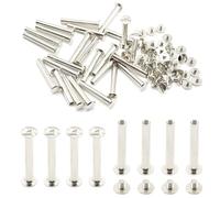 Hocansen Lot de 25/50 vis Chicago M5 x 35 à tête plate ronde pour reliure en cuir et reliure (M5 x 35/ZBD)