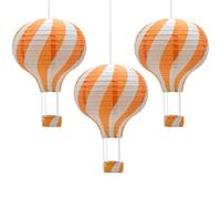 Hocansen Lot de 3 lanternes en papier montgolfière 30 cm pour décoration de fête, fête, mariage (RQ-DL/Orange)