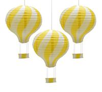 Hocansen Lot de 3 lanternes en papier montgolfière 30 cm pour décoration de fête, fête, mariage (RQ-DL/Yellow)