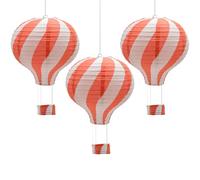 Hocansen Lot de 3 lanternes en papier montgolfière 30 cm pour décoration de fête, fête, mariage (RQ-DL/rouge)