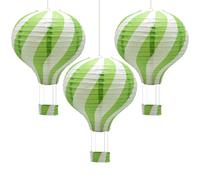 Hocansen Lot de 3 lanternes en papier montgolfière 30 cm pour décoration de fête, fête, mariage (RQ-DL/Green)