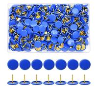 Hocansen Lot de 300 punaises rondes, 10 x 9 mm, plates, créatives, décoratives, pour mur en liège, bureau, décoration de la maison (bleu foncé)