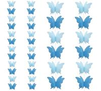 Hocansen Lot de 4 bannières papillon en papier à suspendre - 2,8 m - Guirlande de papillons à suspendre - Décorations de fête d'anniversaire et de mariage (bleu/ZHD)