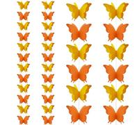 Hocansen Lot de 4 décorations de fête en papier à suspendre - Bannière papillon - 2,8 m - Guirlande de papillons à suspendre pour anniversaire, mariage (orange/ZHD)