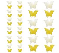 Hocansen Lot de 4 décorations de fête en papier à suspendre - Bannière papillon - 2,8 m - Guirlande de papillons à suspendre - Drapeau papillon pour anniversaire de mariage (jaune/ZHD)