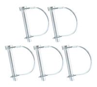 Hocansen Lot de 5 goupilles de verrouillage en forme de D - 8 x 60 mm - Avec fermeture à cliquet - Pour pelouse, jardin, agriculture (8 x 60 mm/DX)