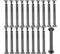 Hocansen Lot de 50 vis pour reliure en noir, vis à tête plate, en métal, vis Chicago, pour livres, décoration et reliure, (Gunmetal/M5 x 45 mm)