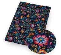 HOCEDO 2 pièces 20x3 3 cm/50x140 cm Fleurs Florales imprimé Feuilles de Simili Cuir Rouleau de Tissu en Cuir synthétique pour Bricolage Boucles d'oreilles nœuds de Cheveux Pochettes Sacs Artisanat