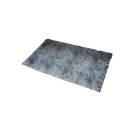 HOCEDO Descente de Lit Chambre Grande Taille 130 x 130 cm Anti-Slip, Keep Warm Tapis Tissé Écologique for Living Room, Bedroom, Nursery, Gris Eau
