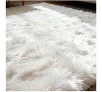 HOCEDO Tapis Chambre 120 x 115 cm Antidérapant,Garde Au Chaud Poil Ras Personnalisable pour Le Salon,LaTapis Chambre à Coucher,LaTapis Chambre d'enfant, Blanc