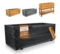 Hochbeet En Bois BooGardi Blumenkasten Jardin Rectangulaire Anthrazit Noir