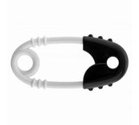 Hochet à épingles de sûreté noir et blanc