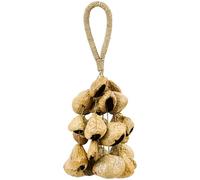 Hochet à main en coque de fruit, instrument shaker à graines naturel, accessoire de percussion fait main avec poignée en corde d'herbe, son net pour accompagnement sonore, yoga, méditation