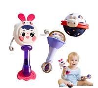 Hochet à main pour bébé, tambour hochet à la main - Marteau de sable de dessin animé,Activité d'apprentissage préscolaire, activité de développement de la petite enfance éducative pour les garçons et