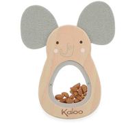 Kaloo - Hochet Elephant en Bois Bébé - Jouet d’Éveil Sensoriel dès la Naissance - Bois de Hêtre FSC - Léger et Facile à Saisir - K210017