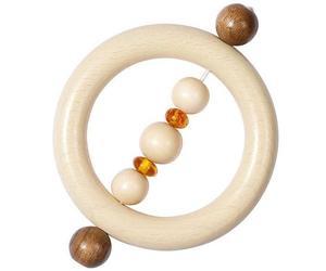 Hochet Anneau Bois & Ambre Jaune Heimess - Jouets dentition bébé