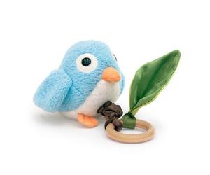 Hochet Anneau de dentition Apple Park™ Oiseau Bleu Vibrant Coton Bio