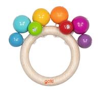 Hochet Anneau En Bois Avec Perles Arc-en-ciel Beige TU
