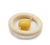 Hochet Anneau et perle de bois Jaune Curry Clac Clac aPunt Barcelona®